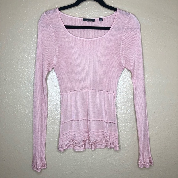BCBGMaxAzria Silk Knit Dusty Rose Pink Top - Picture 2 of 8